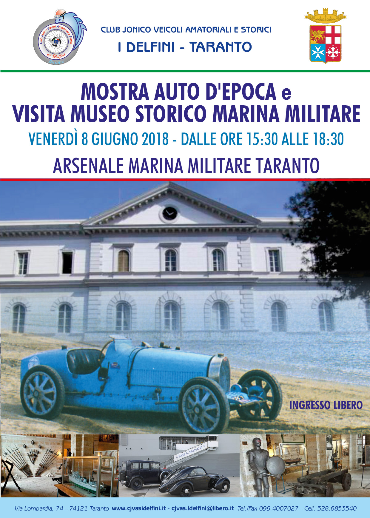Taranto - "Mostra auto d'epoca e visita museo storico in Arsenale M.M."