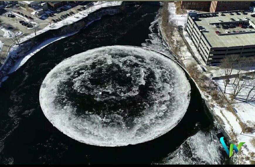 Mistero nel Maine: compare un enorme cerchio di ghiaccio