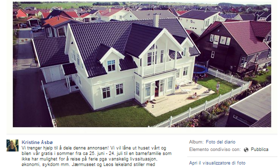 Esempi di bontà’ in Norvegia: alcune famiglie lasciano ai poveri la propria casa per una vacanza