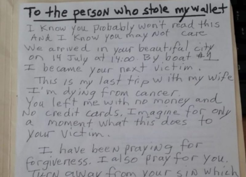 Turista derubato a Venezia scrive al ladro: "Sto morendo