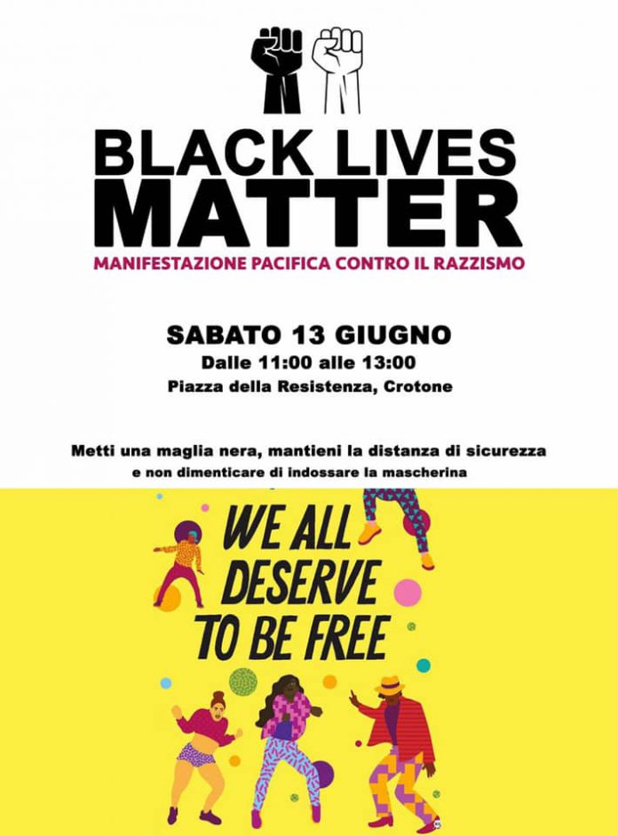 Black Lives Matter, la manifestazione pacifica organizzata dalla giovane crotonese Chiara Pugliese