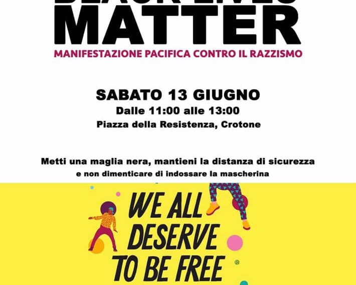Black Lives Matter, la manifestazione pacifica organizzata dalla giovane crotonese Chiara Pugliese
