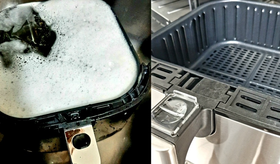 Pulire friggitrice aria cestello resistenza