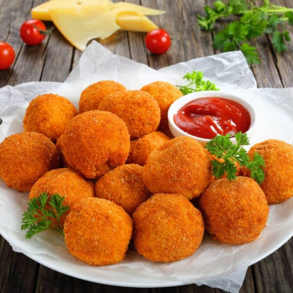 Polpette formaggio in friggitrice ad aria