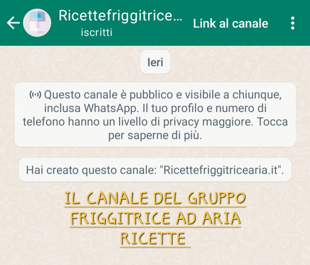 Canale whattsapp Ricettefriggitricearia.it
