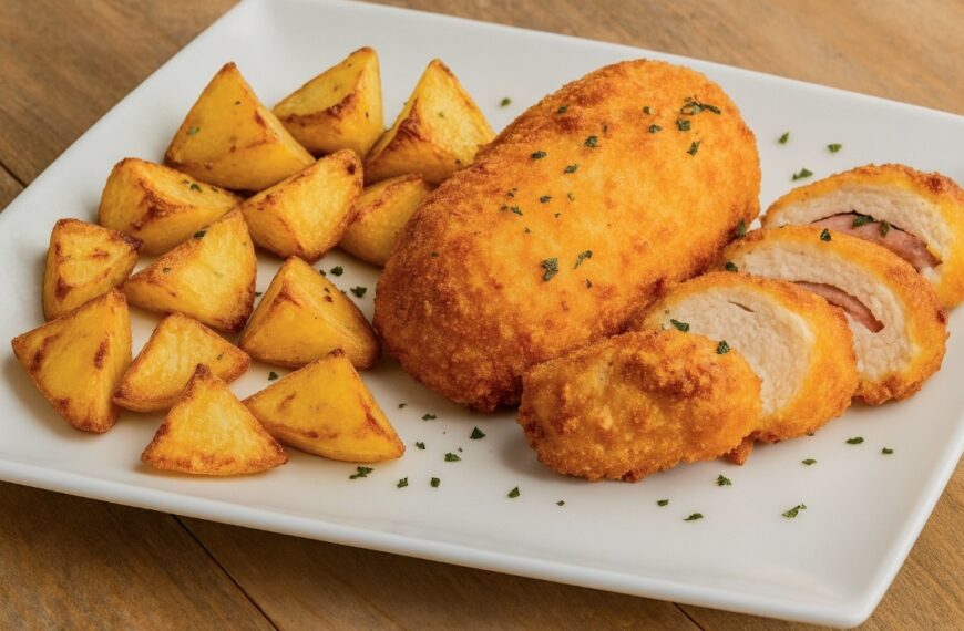 Involtini di pollo con prosciutto cotto e scamorza in friggitrice ad aria