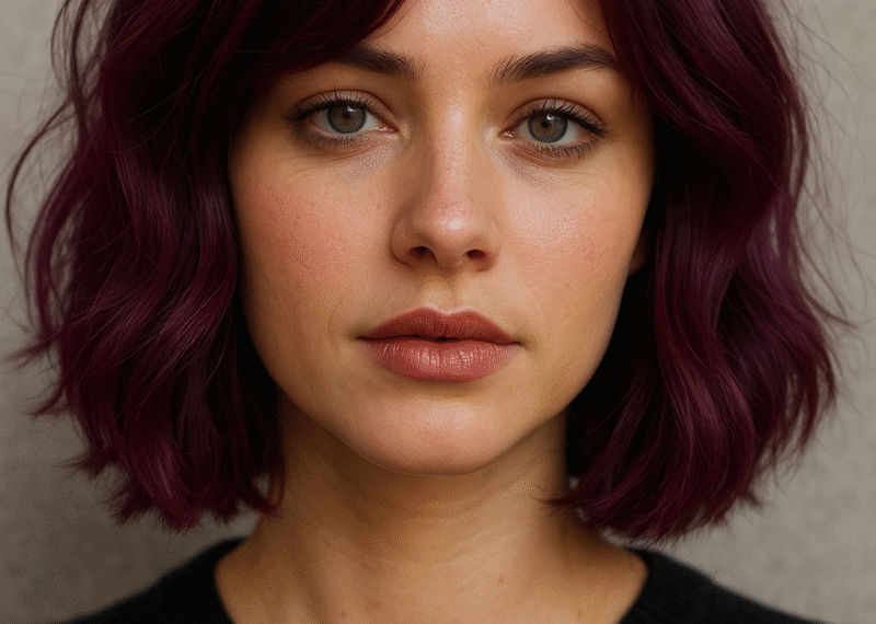 Capelli viola prugna moda 2025