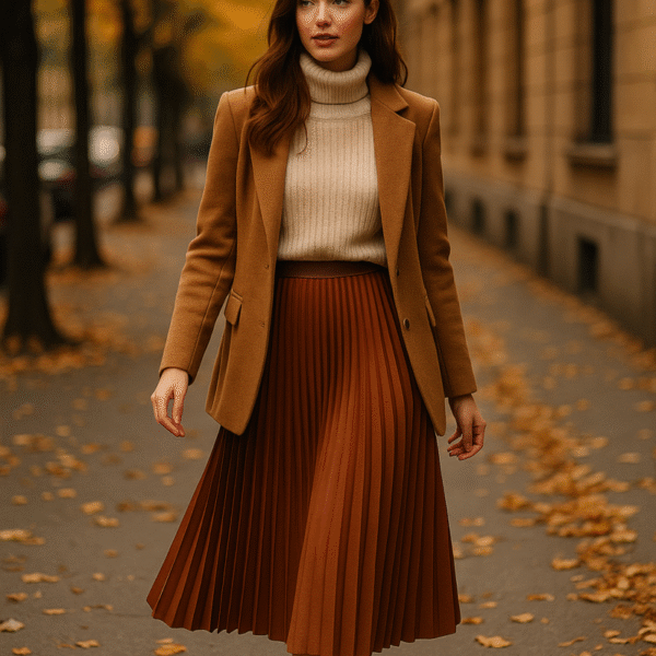 gonna plissé autunnale