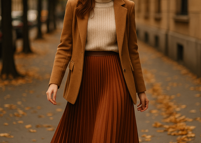 gonna plissé autunnale