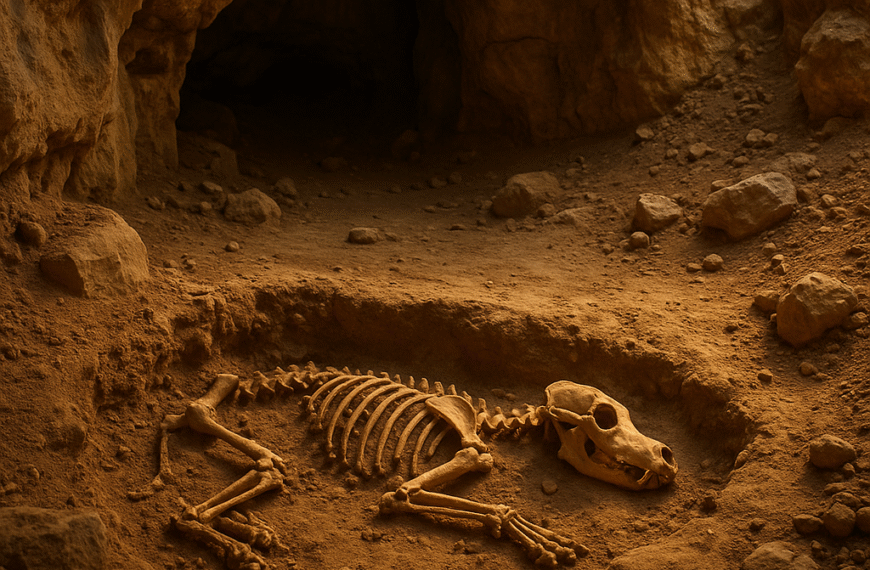 scheletro di un cane antico