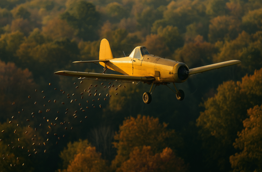 aereo agricolo in volo